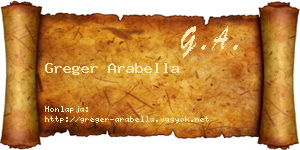 Greger Arabella névjegykártya